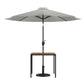 3 Piece Outdoor Patio Table Set - 35" Square Synthetic Teak Patio Table With Gray Umbrella And Base By Flash Furniture | Outdoor Tables | Modishstore - 1