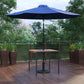 3 Piece Outdoor Patio Table Set - 35" Square Synthetic Teak Patio Table With Navy Umbrella And Base By Flash Furniture | Outdoor Tables | Modishstore - 2