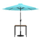 3 Piece Outdoor Patio Table Set - 35" Square Synthetic Teak Patio Table With Teal Umbrella And Base By Flash Furniture | Outdoor Tables | Modishstore - 1