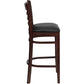 Hercules Series Ladder Back Mahogany Wood Restaurant Barstool - Black Vinyl Seat By Flash Furniture | Bar Stools | Modishstore - 2