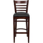 Hercules Series Ladder Back Mahogany Wood Restaurant Barstool - Black Vinyl Seat By Flash Furniture | Bar Stools | Modishstore - 4
