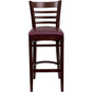 Hercules Series Ladder Back Mahogany Wood Restaurant Barstool - Burgundy Vinyl Seat By Flash Furniture | Bar Stools | Modishstore - 4