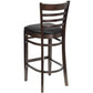 Hercules Series Ladder Back Walnut Wood Restaurant Barstool - Black Vinyl Seat By Flash Furniture | Bar Stools | Modishstore - 3