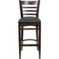 Hercules Series Ladder Back Walnut Wood Restaurant Barstool - Black Vinyl Seat By Flash Furniture | Bar Stools | Modishstore - 4