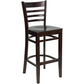 Hercules Series Ladder Back Walnut Wood Restaurant Barstool By Flash Furniture | Bar Stools | Modishstore - 1
