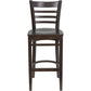Hercules Series Ladder Back Walnut Wood Restaurant Barstool By Flash Furniture | Bar Stools | Modishstore - 4