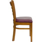 Hercules Series Ladder Back Cherry Wood Restaurant Chair - Burgundy Vinyl Seat By Flash Furniture | Dining Chairs | Modishstore - 2