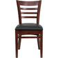 Hercules Series Ladder Back Mahogany Wood Restaurant Chair - Black Vinyl Seat By Flash Furniture | Dining Chairs | Modishstore - 4
