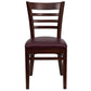 Hercules Series Ladder Back Mahogany Wood Restaurant Chair - Burgundy Vinyl Seat By Flash Furniture | Dining Chairs | Modishstore - 4