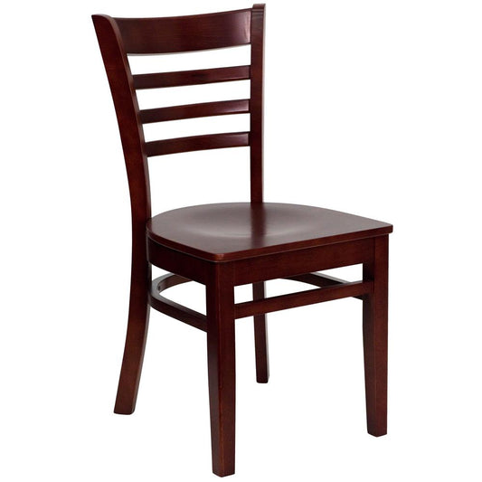 Hercules Series Ladder Back Mahogany Wood Restaurant Chair By Flash Furniture | Dining Chairs | Modishstore