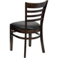 Hercules Series Ladder Back Walnut Wood Restaurant Chair - Black Vinyl Seat By Flash Furniture | Dining Chairs | Modishstore - 3