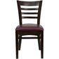 Hercules Series Ladder Back Walnut Wood Restaurant Chair - Burgundy Vinyl Seat By Flash Furniture | Dining Chairs | Modishstore - 4