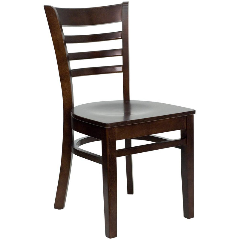 Hercules Series Ladder Back Walnut Wood Restaurant Chair By Flash Furniture | Dining Chairs | Modishstore - 1