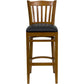 Hercules Series Vertical Slat Back Cherry Wood Restaurant Barstool - Black Vinyl Seat By Flash Furniture | Bar Stools | Modishstore - 4