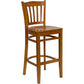 Hercules Series Vertical Slat Back Cherry Wood Restaurant Barstool By Flash Furniture | Bar Stools | Modishstore - 1