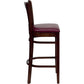 Hercules Series Vertical Slat Back Mahogany Wood Restaurant Barstool - Burgundy Vinyl Seat By Flash Furniture | Bar Stools | Modishstore - 2