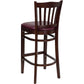 Hercules Series Vertical Slat Back Mahogany Wood Restaurant Barstool - Burgundy Vinyl Seat By Flash Furniture | Bar Stools | Modishstore - 3