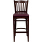 Hercules Series Vertical Slat Back Mahogany Wood Restaurant Barstool - Burgundy Vinyl Seat By Flash Furniture | Bar Stools | Modishstore - 4