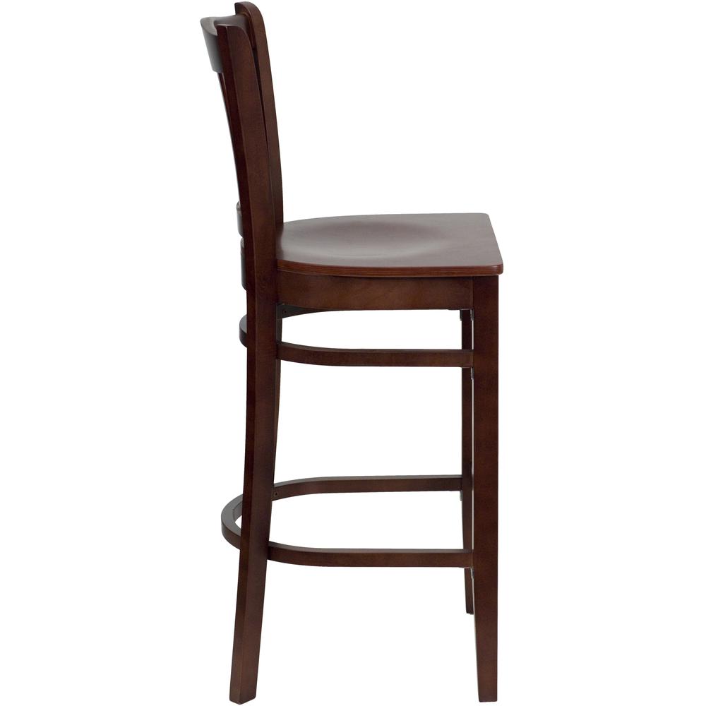 Hercules Series Vertical Slat Back Mahogany Wood Restaurant Barstool By Flash Furniture | Bar Stools | Modishstore - 2