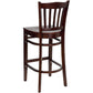 Hercules Series Vertical Slat Back Mahogany Wood Restaurant Barstool By Flash Furniture | Bar Stools | Modishstore - 3