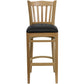 Hercules Series Vertical Slat Back Natural Wood Restaurant Barstool - Black Vinyl Seat By Flash Furniture | Bar Stools | Modishstore - 4