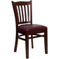 Hercules Series Vertical Slat Back Mahogany Wood Restaurant Chair - Burgundy Vinyl Seat By Flash Furniture | Dining Chairs | Modishstore