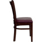 Hercules Series Vertical Slat Back Mahogany Wood Restaurant Chair - Burgundy Vinyl Seat By Flash Furniture | Dining Chairs | Modishstore - 2