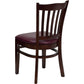 Hercules Series Vertical Slat Back Mahogany Wood Restaurant Chair - Burgundy Vinyl Seat By Flash Furniture | Dining Chairs | Modishstore - 3
