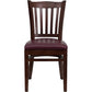 Hercules Series Vertical Slat Back Mahogany Wood Restaurant Chair - Burgundy Vinyl Seat By Flash Furniture | Dining Chairs | Modishstore - 4