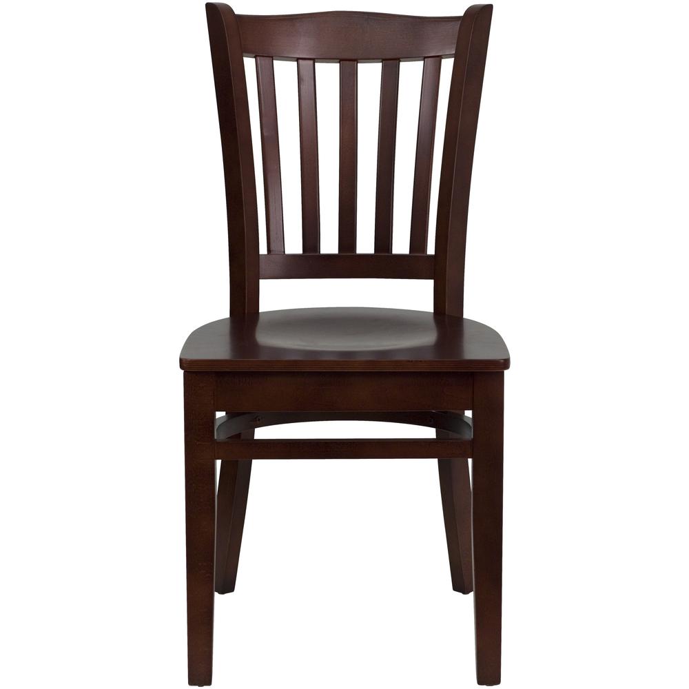 Hercules Series Vertical Slat Back Mahogany Wood Restaurant Chair By Flash Furniture | Dining Chairs | Modishstore - 4