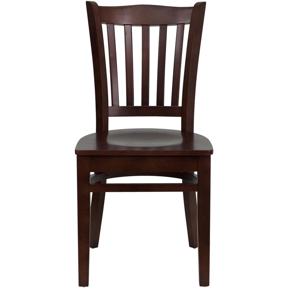 Hercules Series Vertical Slat Back Mahogany Wood Restaurant Chair By Flash Furniture | Dining Chairs | Modishstore - 4