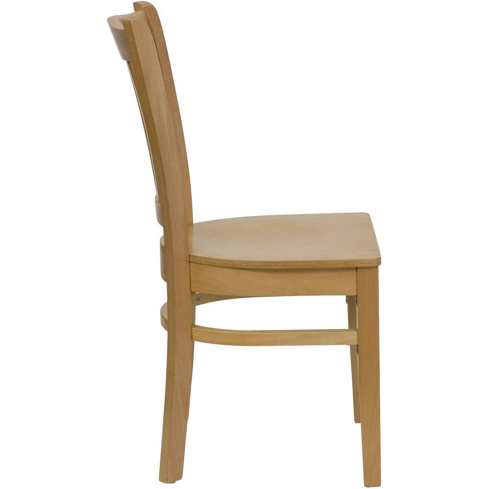 Hercules Series Vertical Slat Back Natural Wood Restaurant Chair By Flash Furniture | Dining Chairs | Modishstore - 2
