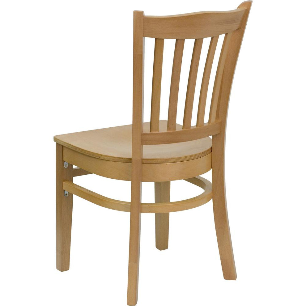 Hercules Series Vertical Slat Back Natural Wood Restaurant Chair By Flash Furniture | Dining Chairs | Modishstore - 3