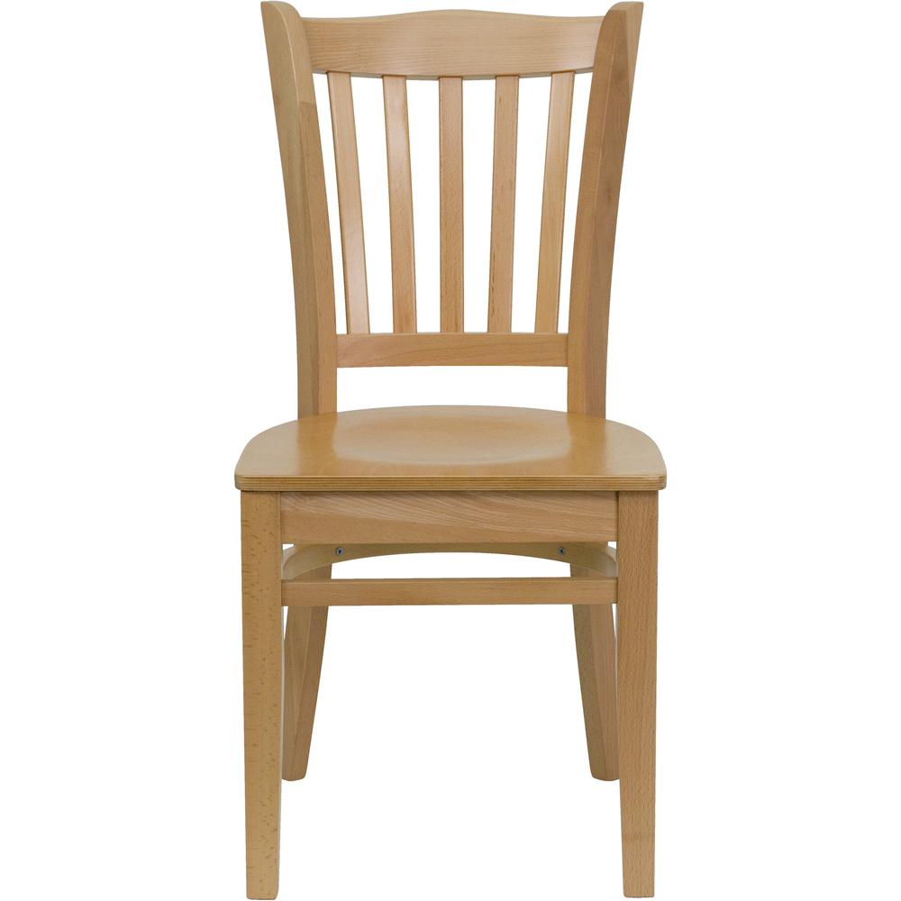 Hercules Series Vertical Slat Back Natural Wood Restaurant Chair By Flash Furniture | Dining Chairs | Modishstore - 4