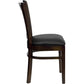 Hercules Series Vertical Slat Back Walnut Wood Restaurant Chair - Black Vinyl Seat By Flash Furniture | Dining Chairs | Modishstore - 2