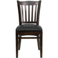 Hercules Series Vertical Slat Back Walnut Wood Restaurant Chair - Black Vinyl Seat By Flash Furniture | Dining Chairs | Modishstore - 4