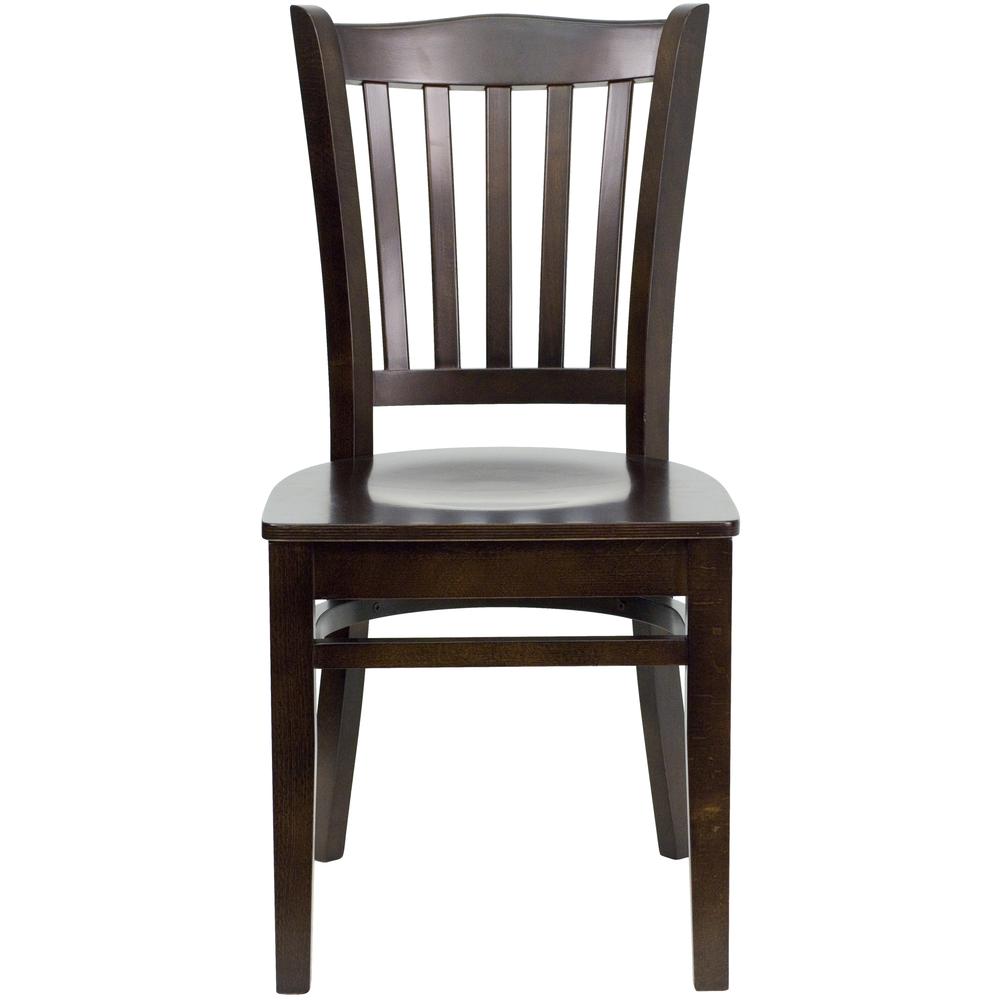 Hercules Series Vertical Slat Back Walnut Wood Restaurant Chair By Flash Furniture | Dining Chairs | Modishstore - 4