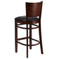Lacey Series Solid Back Walnut Wood Restaurant Barstool - Black Vinyl Seat By Flash Furniture | Bar Stools | Modishstore - 3