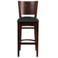 Lacey Series Solid Back Walnut Wood Restaurant Barstool - Black Vinyl Seat By Flash Furniture | Bar Stools | Modishstore - 4