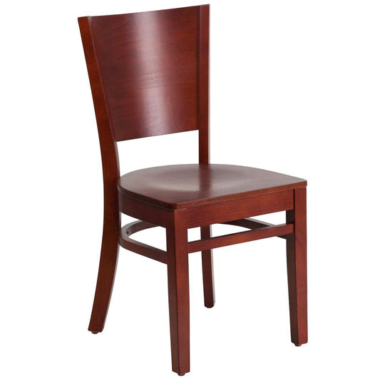 Lacey Series Solid Back Mahogany Wood Restaurant Chair By Flash Furniture | Dining Chairs | Modishstore