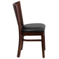 Lacey Series Solid Back Walnut Wood Restaurant Chair - Black Vinyl Seat By Flash Furniture | Dining Chairs | Modishstore - 2