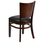 Lacey Series Solid Back Walnut Wood Restaurant Chair - Black Vinyl Seat By Flash Furniture | Dining Chairs | Modishstore - 3