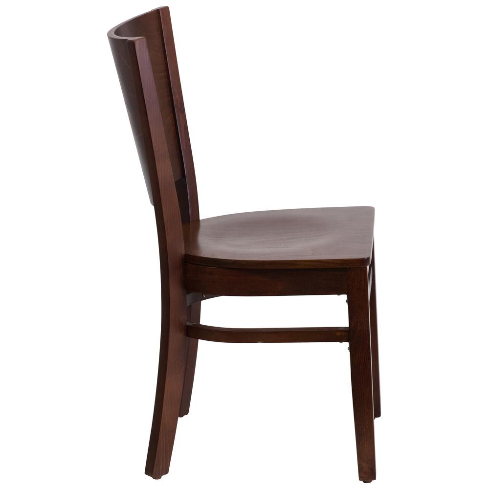 Lacey Series Solid Back Walnut Wood Restaurant Chair By Flash Furniture | Dining Chairs | Modishstore - 2