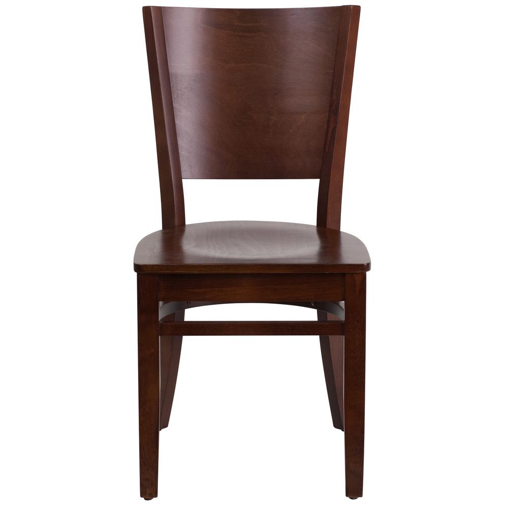 Lacey Series Solid Back Walnut Wood Restaurant Chair By Flash Furniture | Dining Chairs | Modishstore - 4