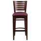 Darby Series Slat Back Walnut Wood Restaurant Barstool - Burgundy Vinyl Seat By Flash Furniture | Bar Stools | Modishstore - 4