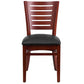Darby Series Slat Back Mahogany Wood Restaurant Chair - Black Vinyl Seat By Flash Furniture | Dining Chairs | Modishstore - 4