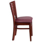 Darby Series Slat Back Mahogany Wood Restaurant Chair - Burgundy Vinyl Seat By Flash Furniture | Dining Chairs | Modishstore - 2