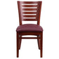 Darby Series Slat Back Mahogany Wood Restaurant Chair - Burgundy Vinyl Seat By Flash Furniture | Dining Chairs | Modishstore - 4