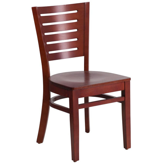 Darby Series Slat Back Mahogany Wood Restaurant Chair By Flash Furniture | Dining Chairs | Modishstore