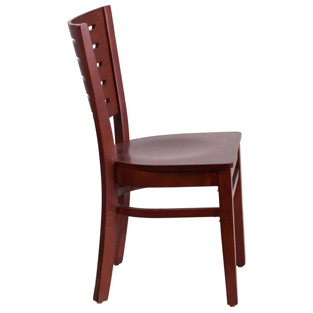 Darby Series Slat Back Mahogany Wood Restaurant Chair By Flash Furniture | Dining Chairs | Modishstore - 2
